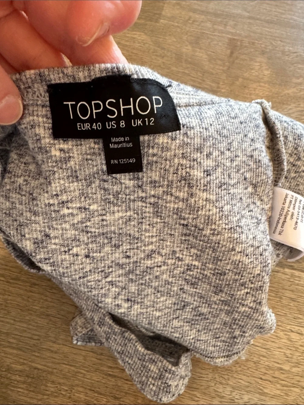 TopShop Heather Gray Ribbed Tank Top | Size 8 - Picture 4 of 5